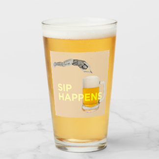 ユーモアあふれる「Sip Happens」ピントグラス タンブラーグラス