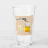 ユーモアあふれる「Sip Happens」ピントグラス タンブラーグラス (正面)