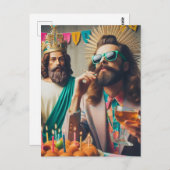 ユーモアあふれるAI生成アート 誕生日おめでとうイエス ポストカード (正面/裏面)