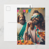 ユーモアあふれるAI生成アート 誕生日おめでとう イエス ポストカード (正面/裏面)