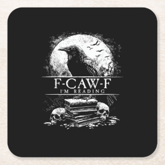 ユーモアあふれるF-Caw-F本 ドクロ ゴシック スクエアペーパーコースター