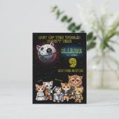 ユーモアあふれるSFキティ猫カスタム招待状 ポストカード (スタンド正面)