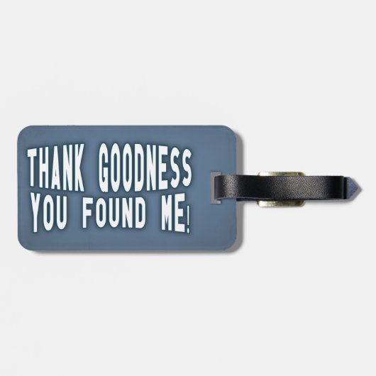 ユーモアおもしろいな旅行荷物のモダンな青 ラゲッジタグ (裏面横)