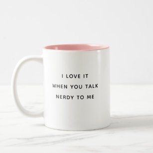 ユーモアおもしろいは私にネタ語るバレンタインデーかわいい ツートーンマグカップ