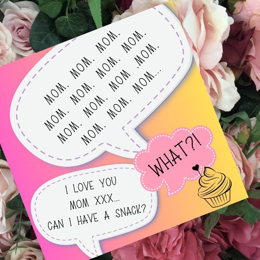 ユーモアおもしろいカップケーキママPINK母の日 シーズンカード