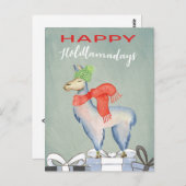 ユーモアおもしろいキュートラマホリデー ポストカード (正面/裏面)