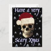 ユーモアおもしろいゴシックスカルクリスマスクリスマス シーズンポストカード (正面/裏面)