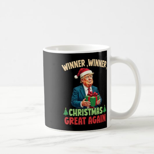 ユーモアおもしろいサンタトランプ受賞者クリスマスgr コーヒーマグカップ (右)
