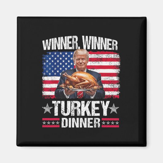 ユーモアおもしろいトランプの勝者 マグネット (正面)
