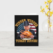 ユーモアおもしろいトランプ勝者の勝者トルコのディナー カード (黄色い花)