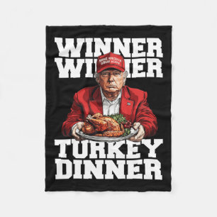 ユーモアおもしろいトランプ勝者の勝者トルコのディナー フリースブランケット