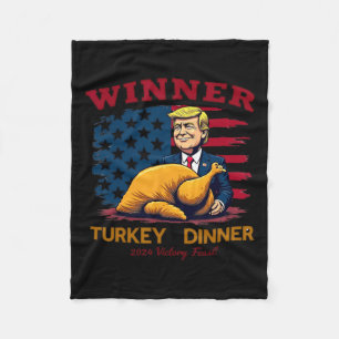 ユーモアおもしろいトランプ勝者の勝者トルコのディナー フリースブランケット