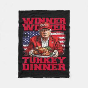 ユーモアおもしろいトランプ勝者の勝者トルコのディナー フリースブランケット