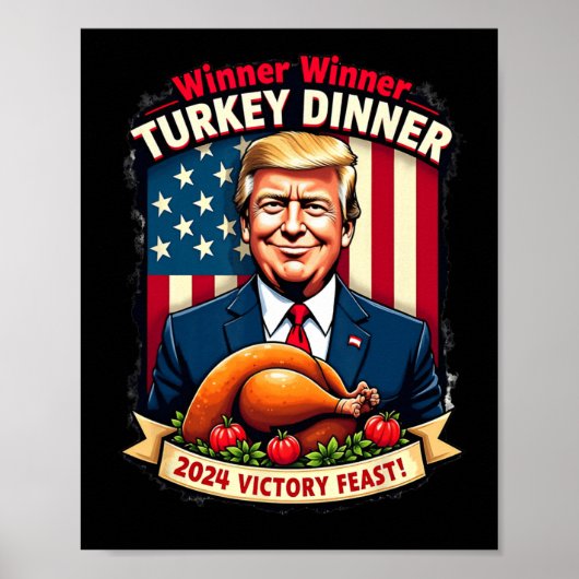 ユーモアおもしろいトランプ勝者の勝者トルコのディナー ポスター (正面)