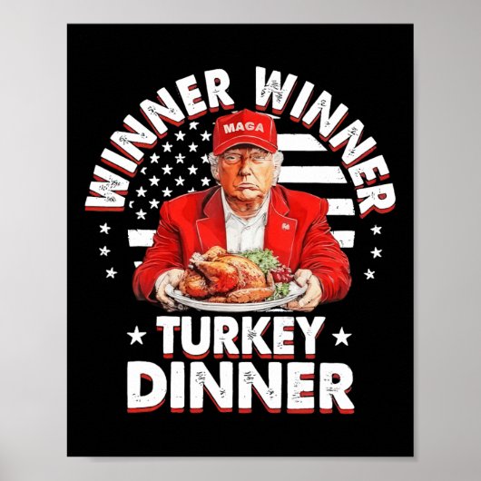 ユーモアおもしろいトランプ勝者の勝者トルコのディナー ポスター (正面)