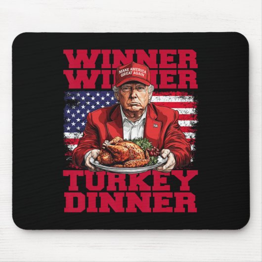 ユーモアおもしろいトランプ勝者の勝者トルコのディナー マウスパッド (正面)