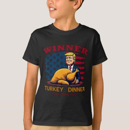 ユーモアおもしろいトランプ勝者の勝者トルコのディナー Tシャツ (正面)