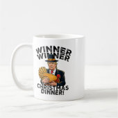 ユーモアおもしろいトランプ勝者クリスマスディナーX コーヒーマグカップ (左)