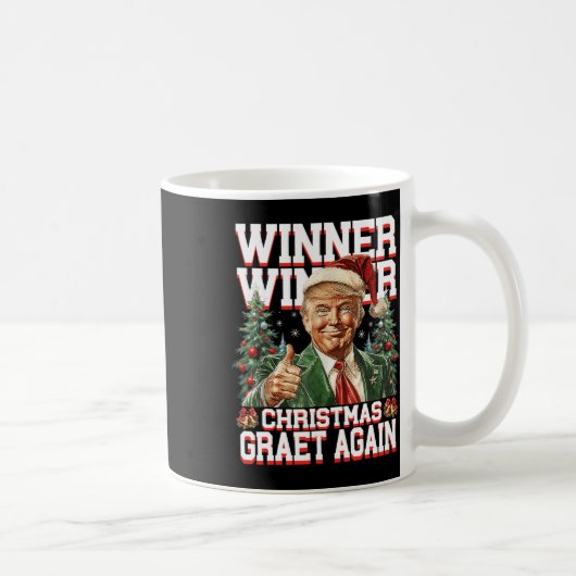 ユーモアおもしろいトランプ勝者クリスマス素晴らしAg コーヒーマグカップ (右)
