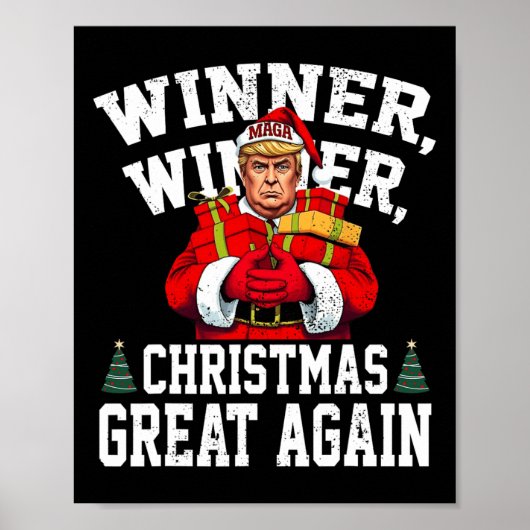 ユーモアおもしろいトランプ勝者クリスマス素晴らしAg ポスター (正面)