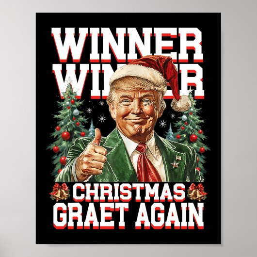 ユーモアおもしろいトランプ勝者クリスマス素晴らしAg ポスター (正面)
