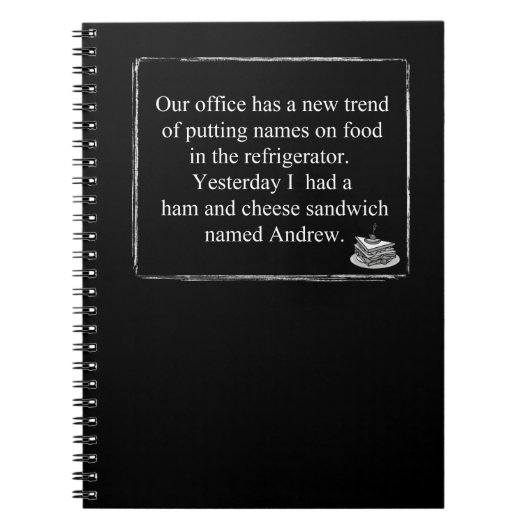 ユーモアおもしろいノートOFFICEランチの謎 ノートブック (正面)