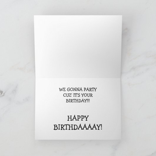 ユーモアおもしろいパーティー笑わされる誕生日カード シーズンカード (内部)