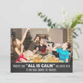 ユーモアおもしろいフォトクリスマスチョークグリーティングカード (スタンド正面)