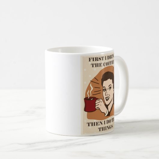 ユーモアおもしろいヴィンテージママの妻 コーヒーマグカップ (正面右)