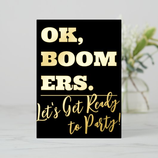 ユーモアおもしろい六百七十80誕生日 箔シーズンカード (立ち正面)