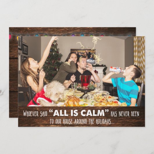 ユーモアおもしろい写真クリスマスグリーティングカード (正面/裏面)