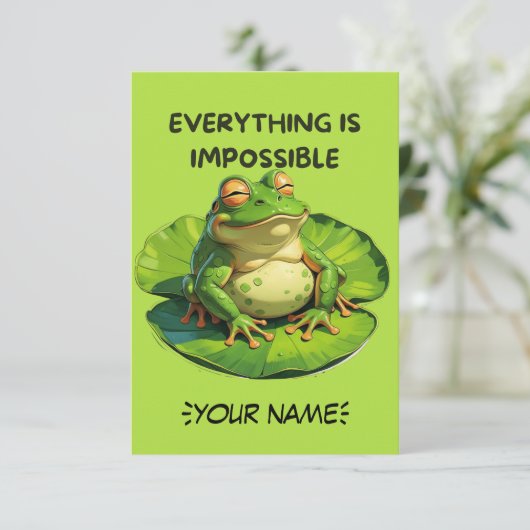 ユーモアおもしろい愛好家と考え過ぎる人のためのデザイン サンキューカード (スタンド正面)