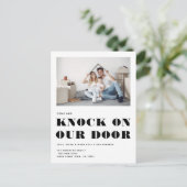 ユーモアおもしろい新しいアドレスシンプルの写真の移動 案内ポストカード (スタンド正面)