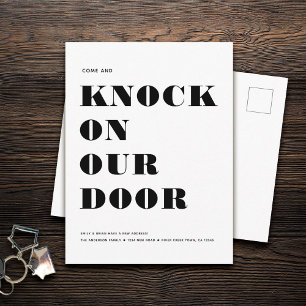 ユーモアおもしろい新しいアドレスシンプルミニマリスト移動 案内ポストカード