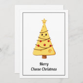 ユーモアおもしろい漫画チーズメリークリスマス シーズンカード (正面/裏面)