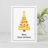 ユーモアおもしろい漫画チーズメリークリスマス シーズンカード (スタンド正面)