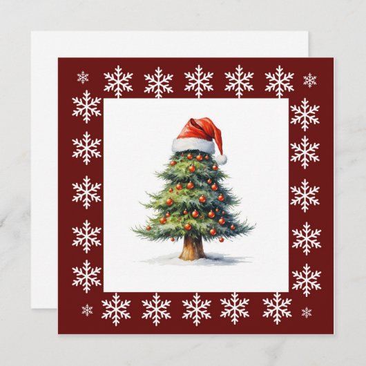 ユーモアおもしろい漫画メリークリスマスツリーボール シーズンカード (正面/裏面)