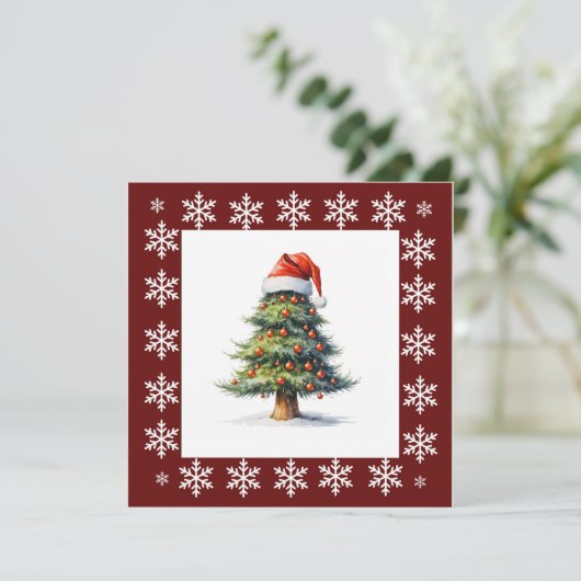 ユーモアおもしろい漫画メリークリスマスツリーボール シーズンカード (スタンド正面)