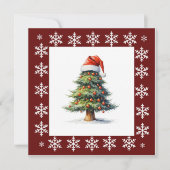 ユーモアおもしろい漫画メリークリスマスツリーボール シーズンカード (正面)