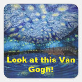 ユーモアおもしろい、バンのステッカー スクエアシール (正面)