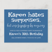 ユーモアが嫌いなサプライズパーティー 現代的な詳細を追加 ポストカード (正面)