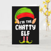 ユーモアたっぷりおしゃべりエルフ家族お揃いパジャマ クリスマス カード (黄色い花)