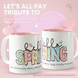 ユーモアたっぷりだけど本当 Hello Spring セラミックマグ ツートーンマグカップ
