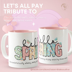 ユーモアたっぷりだけど本当 Hello Spring セラミックマグ ツートーンマグカップ