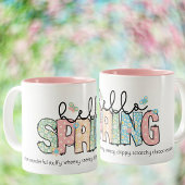 ユーモアたっぷりだけど本当 Hello Spring セラミックマグ ツートーンマグカップ
