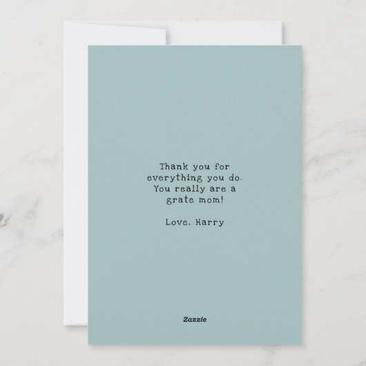 ユーモアたっぷりでちょっと恥ずかしいユーモア 母の日感謝 シーズンカード (裏面)