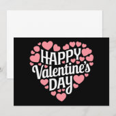 ユーモアたっぷりなバレンタインデーのハートラブバレンタイン 招待状 (正面/裏面)