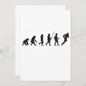 ユーモアたっぷりな人類進化ファンタジーフットボールスポーツギフト 招待状 (正面/裏面)