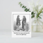 ユーモアたっぷりな家事の説明をするポストカード ポストカード (スタンド正面)