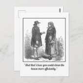 ユーモアたっぷりな家事の説明をするポストカード ポストカード (正面/裏面)